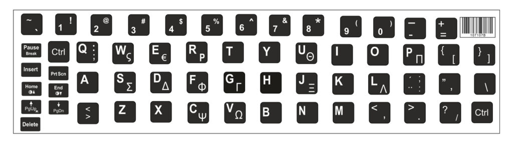 Αυτοκόλλητο universal για πληκτρολόγιο notebook, Black (0.11mm)