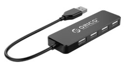 ORICO USB hub FL01, 4x θυρών, USB 2.0, 480Mbps, USB σύνδεση, μαύρο