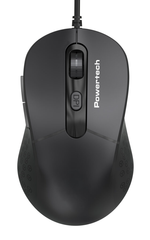 POWERTECH ενσύρματο ποντίκι PT-1467, οπτικό, έως 1600DPI, μαύρο