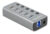 DELOCK USB hub 63262 με διακόπτες, 5x θυρών, 5Gbps, 2.4A, γκρι, 63262