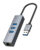 CABLETIME USB hub CT-AMLU3, RJ45 & 3x USB θύρες, 5Gbps, 1000Mbps, γκρι, CT-AMLU3-AG
