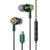 USAMS earphones με μικρόφωνο US-SJ482, Type-C, 10mm, 1.2m, πράσινα, HSEP4302