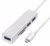 POWERTECH USB hub PT-926 με card reader, 5x θυρών, 5Gbps, USB-C, ασημί, PT-926