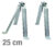 VIKAR Βάση τοίχου 21004 για στήριξη ιστού, ατσάλινη, 25cm, 2τμχ, VIK-21004