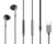 YISON earphones με μικρόφωνο X6, Type-C, 1.2m, μαύρα, YS-X6-BK